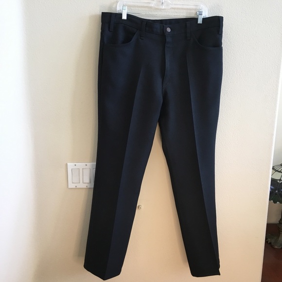 Vintage Retro Levi’s Black Poly Gold tab zip front 38 x 30 or XL brass zipper